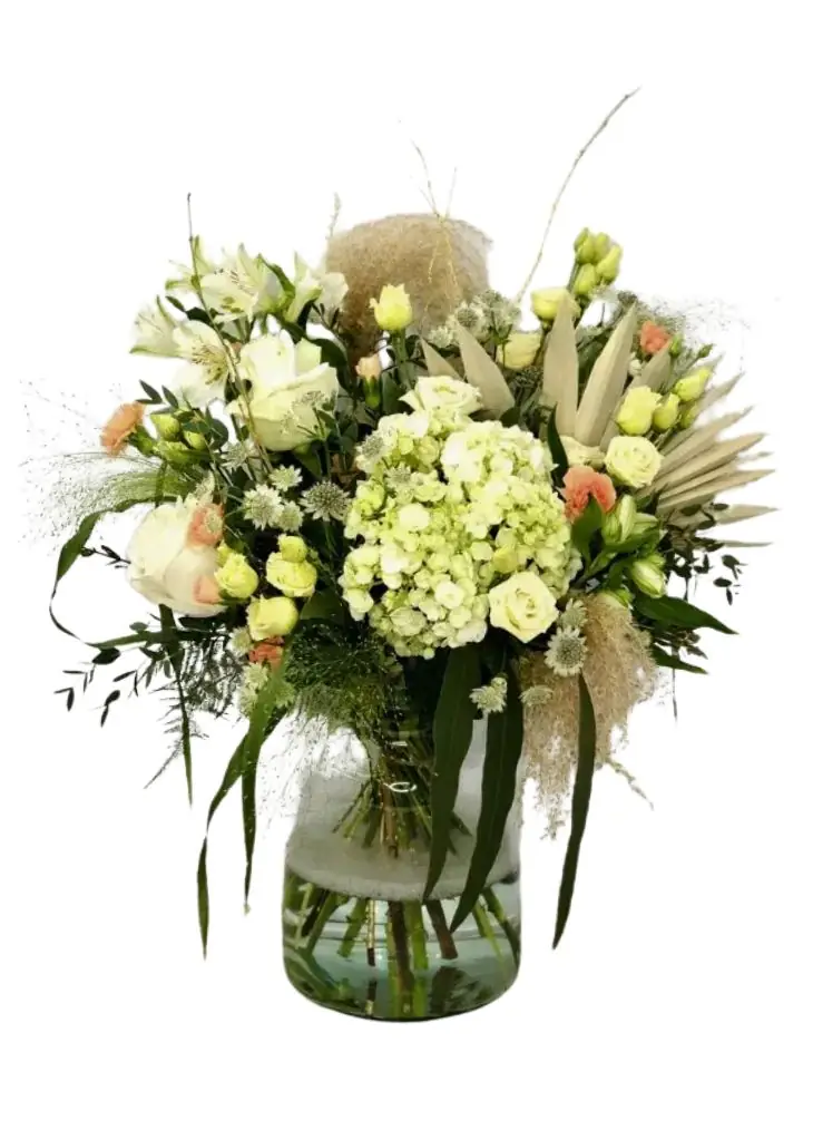 Flowers with vase delivered new arrivals